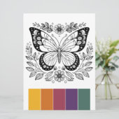 大型バタフライカラーリングカードアートセラピー 招待状 (スタンド正面)