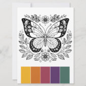 大型バタフライカラーリングカードアートセラピー 招待状 (正面)