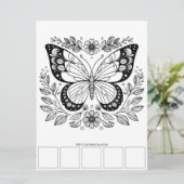 大型バタフライカラーリングカードアートセラピー 招待状 (スタンド正面)