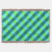大型バッファローチェック、アクア、ティール(緑がかった色)、ライムグリーン スローブランケット (正面)