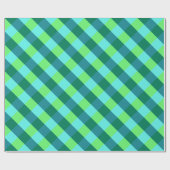 大型バッファローチェック、アクア、ティール（緑がかった色）、ライムグリーン ラッピングペーパー (フラット)