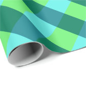大型バッファローチェック、アクア、ティール（緑がかった色）、ライムグリーン ラッピングペーパー (ロールコーナー)