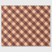 大型バッファローチェック、ココアブラウンとバフピンク ラッピングペーパー (フラット)