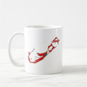 大型バミューダ島の旗の地図 コーヒーマグカップ (左)