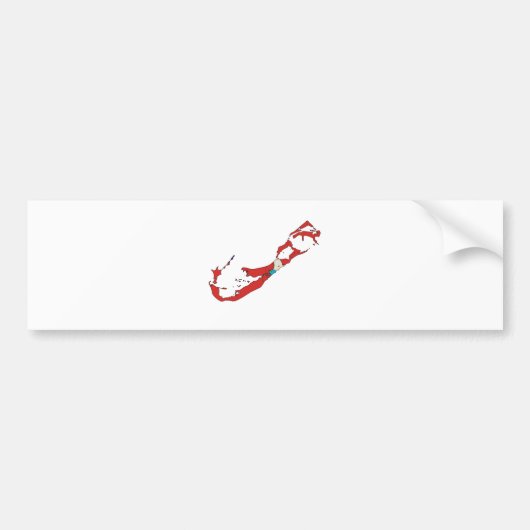 大型バミューダ島の旗の地図 バンパーステッカー (正面)