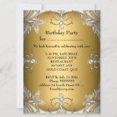 大型バースデーパーティーセピアコーヒー金ゴールド 招待状 (裏面)