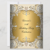 大型バースデーパーティーセピアコーヒー金ゴールド 招待状 (正面)