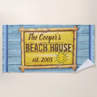 大型ビーチタオル名前をカスタムするビーチハウス ビーチタオル