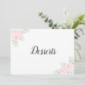 大型ピンクローズフローラブライダルレシピカード分周器 招待状 (スタンド正面)