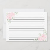 大型ピンクローズフローラブライダルレシピカード分周器 招待状 (裏面)