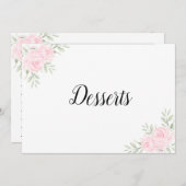 大型ピンクローズフローラブライダルレシピカード分周器 招待状 (正面/裏面)