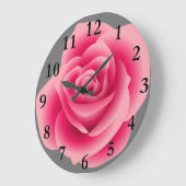 大型ピンクローズホームデコールウォールクロック ラージ壁時計 (傾斜)