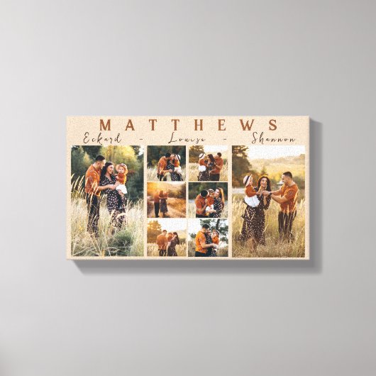 大型ファミリーコラージュ写真キャンバス キャンバスプリント (正面)