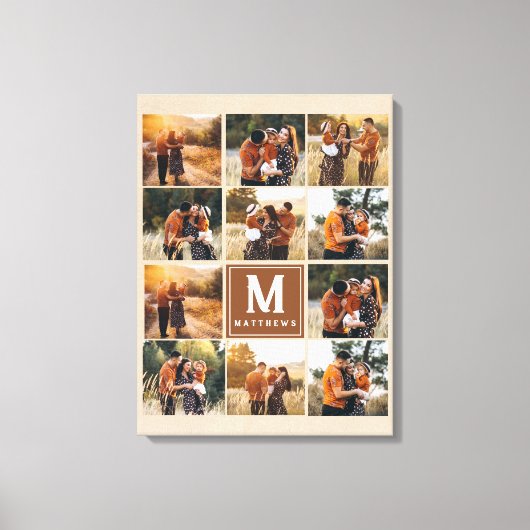 大型ファミリーコラージュ写真キャンバス キャンバスプリント (正面)