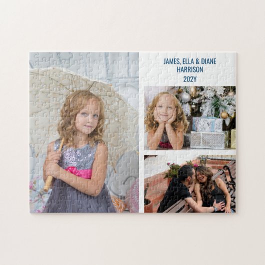 大型ファミリー写真コラージュ(252枚)  ジグソーパズル (横)