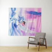 大型ファンタジープリンセスユニコーンタペストリー タペストリー (インサイチュ(横))