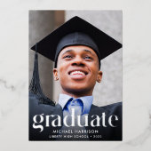 大型フォト卒業箔の発表 箔招待状 (正面)