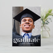 大型フォト卒業箔の発表 箔招待状 (立ち正面)