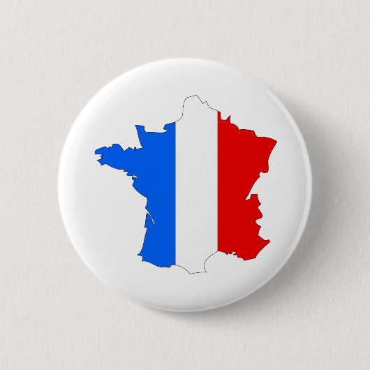 大型フランスの旗の地図 缶バッジ (正面)