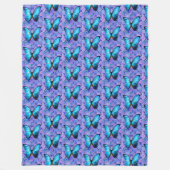 大型フリースブランケットブルーバタフライ/ラベンダー フリースブランケット (正面)