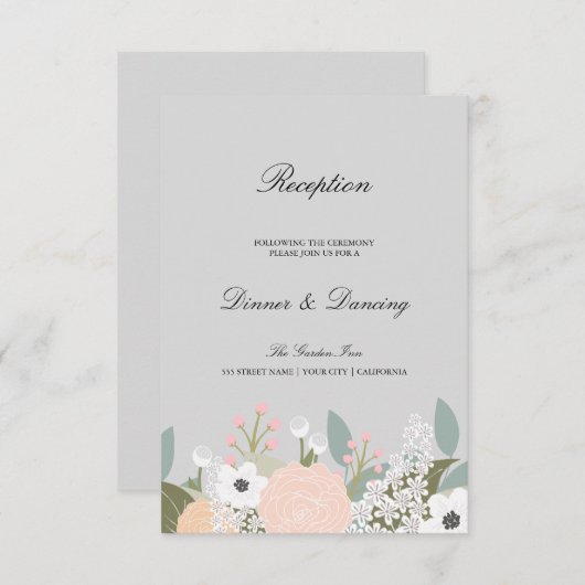 大型フローラ披露宴カード エンクロージャーカード (正面/裏面)