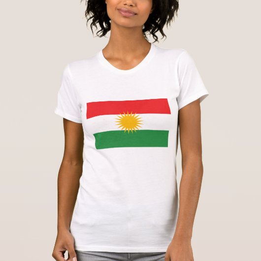 大型プリント クルドスタン国旗 Tシャツ (正面)