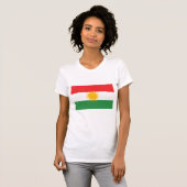 大型プリント クルドスタン国旗 Tシャツ (正面フル)