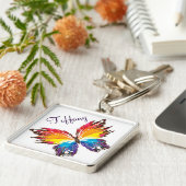 大型プレミアムスクエアキーチェーン/バタフライ キーホルダー (側面)