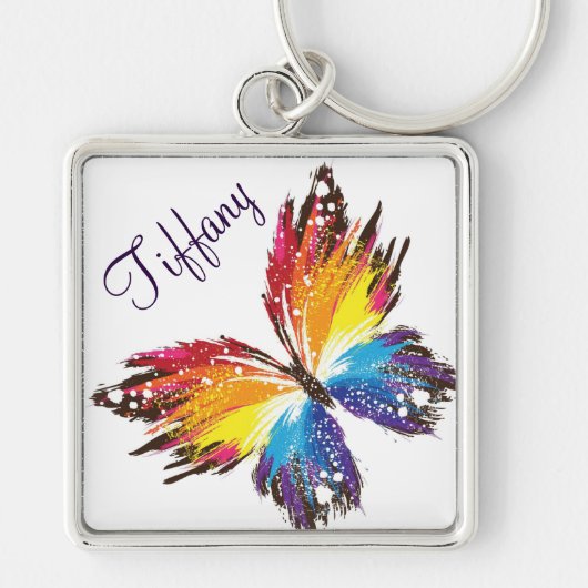 大型プレミアムスクエアキーチェーン/バタフライ キーホルダー (正面)