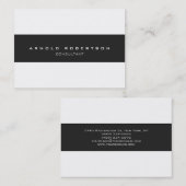 大型プレーン・グレー・ホワイト・プロフェッショナル・ビジネス・カード 名刺 (正面/裏面)