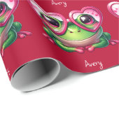 大型メガネをかけている可愛いカエルハート ラッピングペーパー (ロールコーナー)