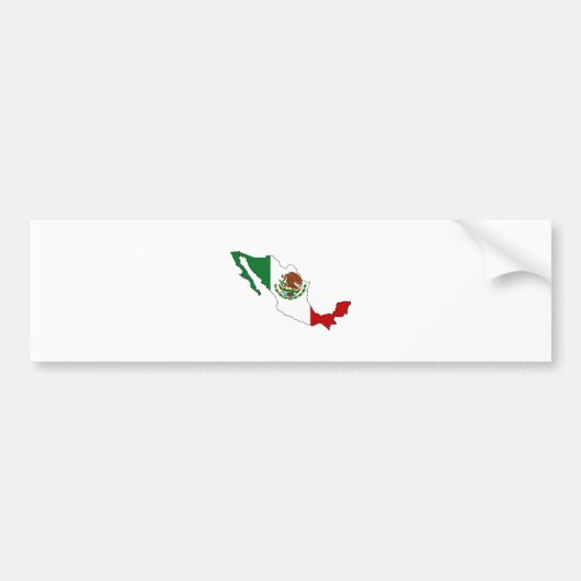 大型メキシコの旗の地図 バンパーステッカー (正面)