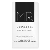 大型モダンモノグラムプロフェッショナル名刺 マグネット名刺 (正面縦)