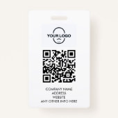 大型モダン写真従業員QR IDバッジ バッジ (裏面)