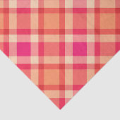 大型モダン格子縞、オレンジ、珊瑚、明るい赤紫色ピンク 薄葉紙 (詳細)