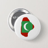 大型モルディブの旗の地図 缶バッジ (正面&裏面)