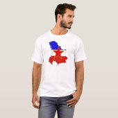 大型ユーゴスラビアの旗の地図 Tシャツ (正面フル)