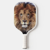 大型ライオン頭部の写真 ピックルボールラケット (裏面)