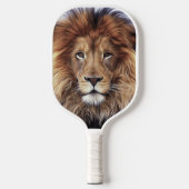 大型ライオン頭部の写真 ピックルボールラケット (正面)