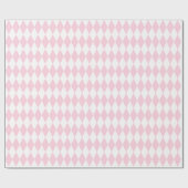 大型ライトピンクとホワイトハーレクイン ラッピングペーパー (フラット)