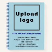 大型ライトブルーのスパイラルノートブックにビジネスブランド ノートブック (正面)