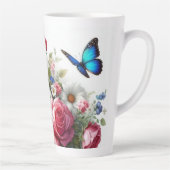 大型ラテマグ – バラ、デイジー、蝶 カフェラテマグ (右)