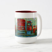 大型リグレッド貨物トラック子供へとトラック ツートーンマグカップ (正面右)