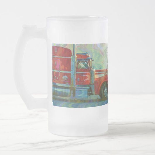 大型リグレッド貨物トラック子供へとトラック フロストグラスビールジョッキ (左)