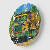 大型リグ、重量輸送車、トラック ラージ壁時計 (傾斜)