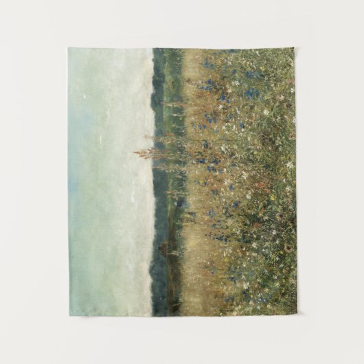 大型ヴィンテージ植物壁画 オーバーサイズ花 タペストリー (正面)