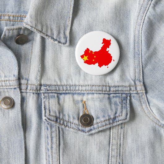 大型中国の旗の地図 缶バッジ (インサイチュ)