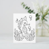 大型乗馬の色を付ける |キッズアクティビティカード ポストカード (スタンド正面)