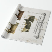 大型乳牛のヴィンテージのスタイルの古く素朴な牛 ラッピングペーパー (アンロールド)