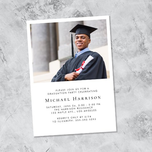 大型写真卒業パーティー 箔招待状